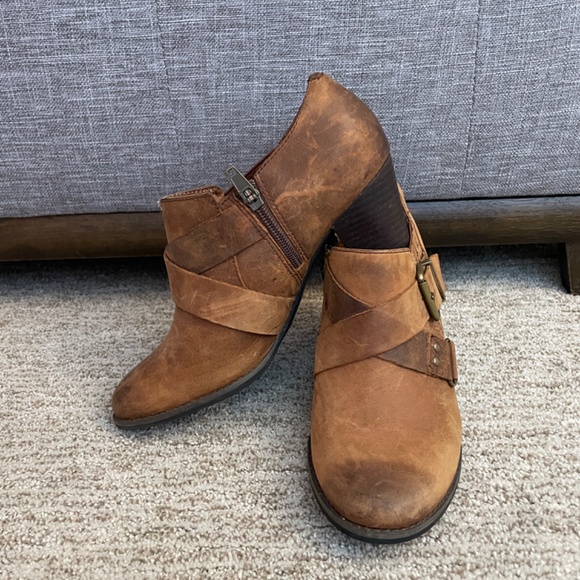 Indigo leather women’s cut-off biker boots - Picture 4 of 5